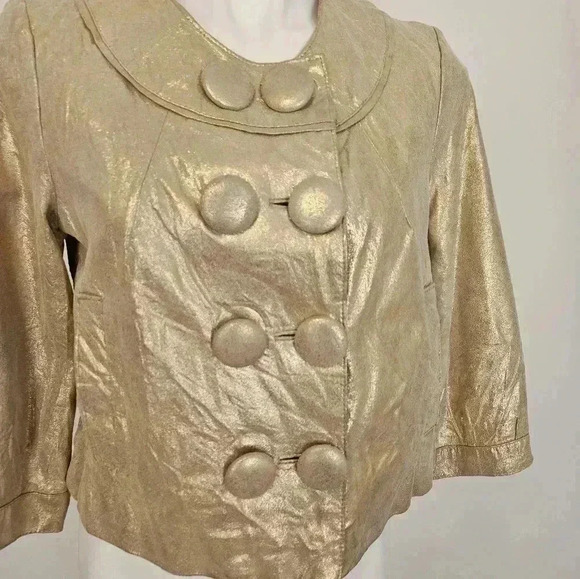 KARLIE Leather Cropped Jacket Size Large - Picture 2 of 13